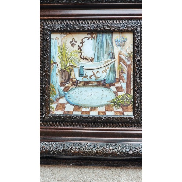 Two blue and brown bathroom pictures - Picture 9 of 12